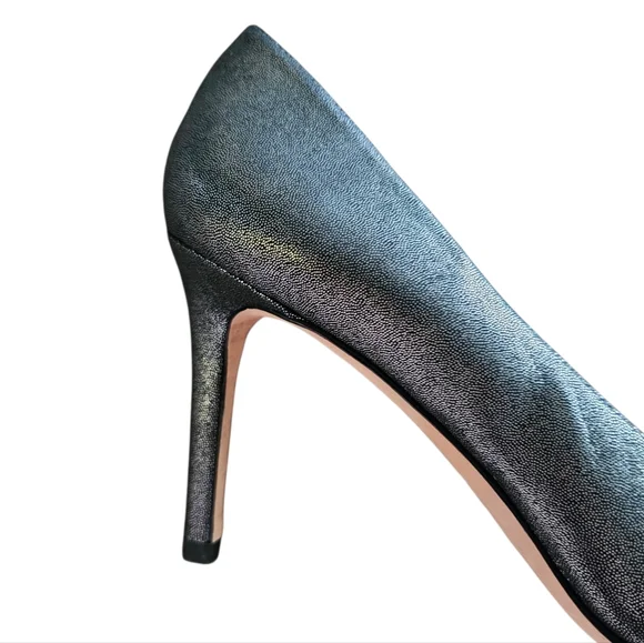 Tory Burch Delphine Pewter & Jewel Embellished Crystal Pump Heels Size 10 - Picture 10 of 11